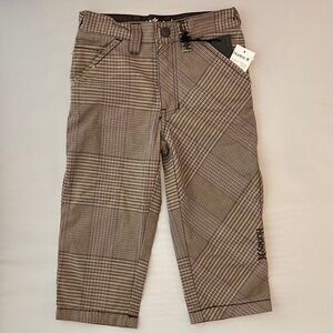 Hurley Brown Plaid Kids 2T Pants.